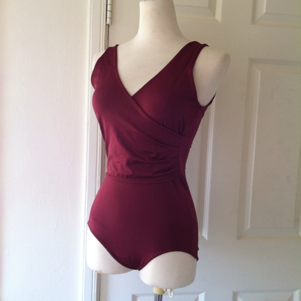 Vintage Burgundy Swimsuit